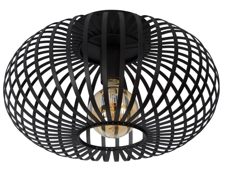 Lucide MANUELA - Flush ceiling light - Ø 39,5 cm - 1xE27 - Black - turned off